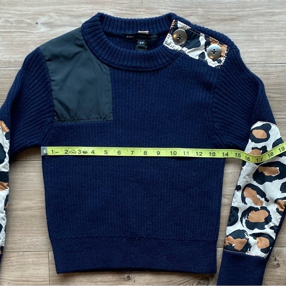 Marc By Marc Jacobs Navy and Leopard Print Sweater - Picture 3 of 7